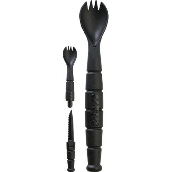 KA-BAR Clip Point Spork w/ Hidden Knife, 2.5", Black - 9909 - Ka-Bar