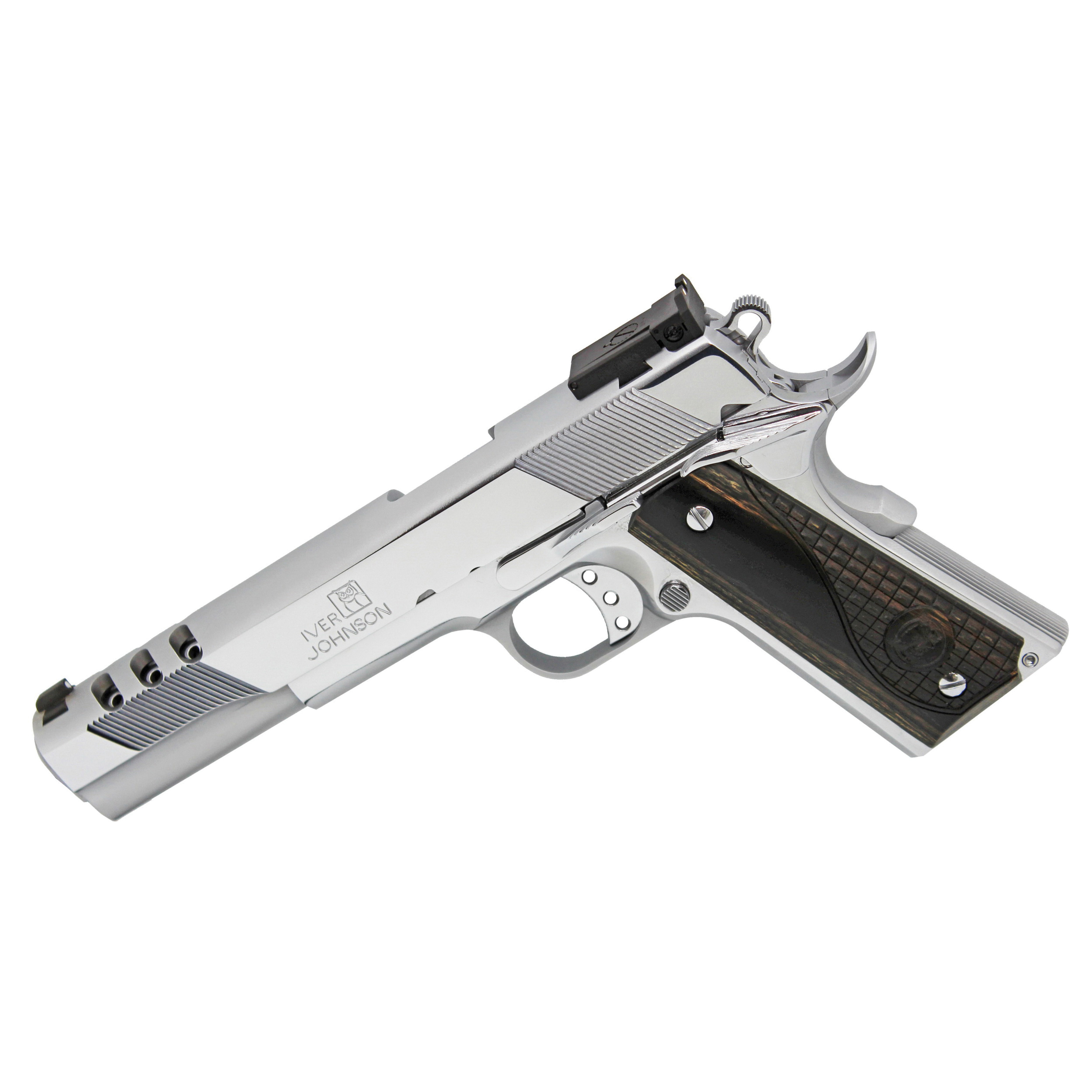 Iver Johnson Arms 1911 Eagle Deluxe 10mm Pistol, High Polished Bright Chrome Plated - EAGLEXLC10 - Iver Johnson Arms