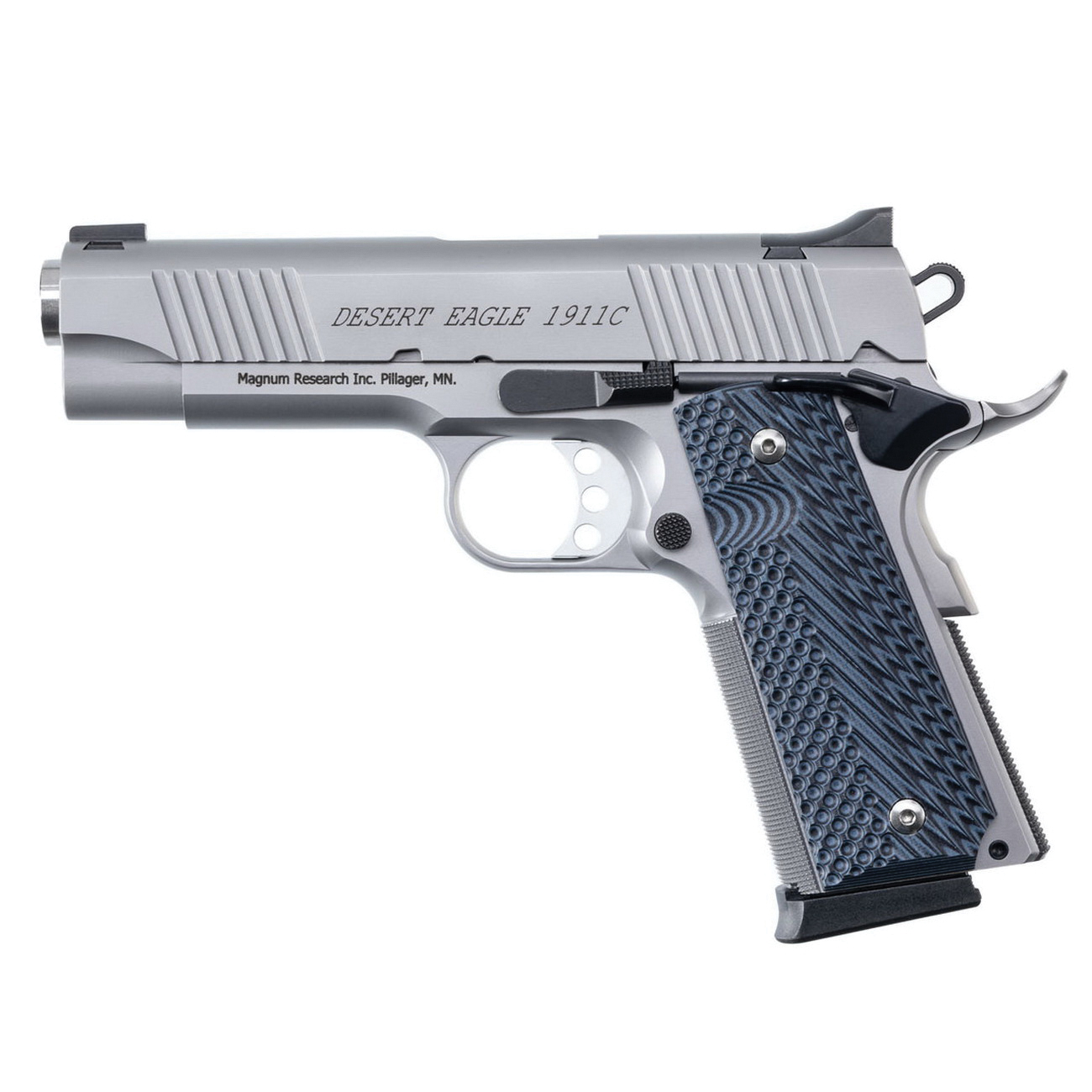 Magnum Research Desert Eagle 1911 C .45 ACP Pistol, Matte Stainless Steel - DE1911CSS - Magnum Research