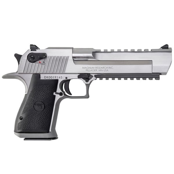 Magnum Research Desert Eagle Mark XIX .50 AE Pistol w/ Integral Muzzle Brake, Brushed Stainless Steel - DE50SRMB - Magnum Research