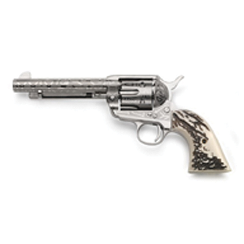 Taylors & Company 1873 Cattle Brand Engraved .45 LC Revolver, Nickel Plated - OG1408 - Taylors And Company