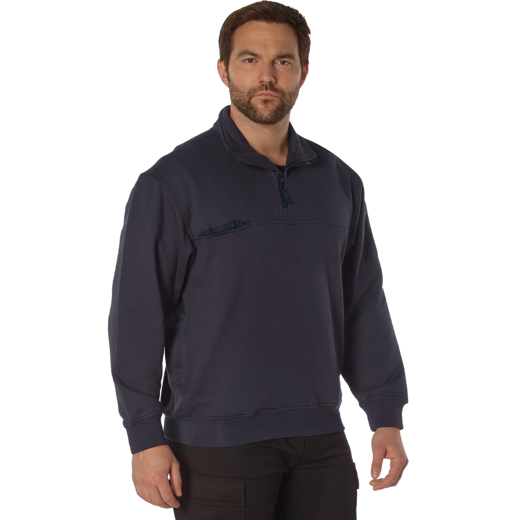 Rothco Rothco Firefighter - Ems Quarter Zip Job Shirt, Midnight Navy Blue, Small