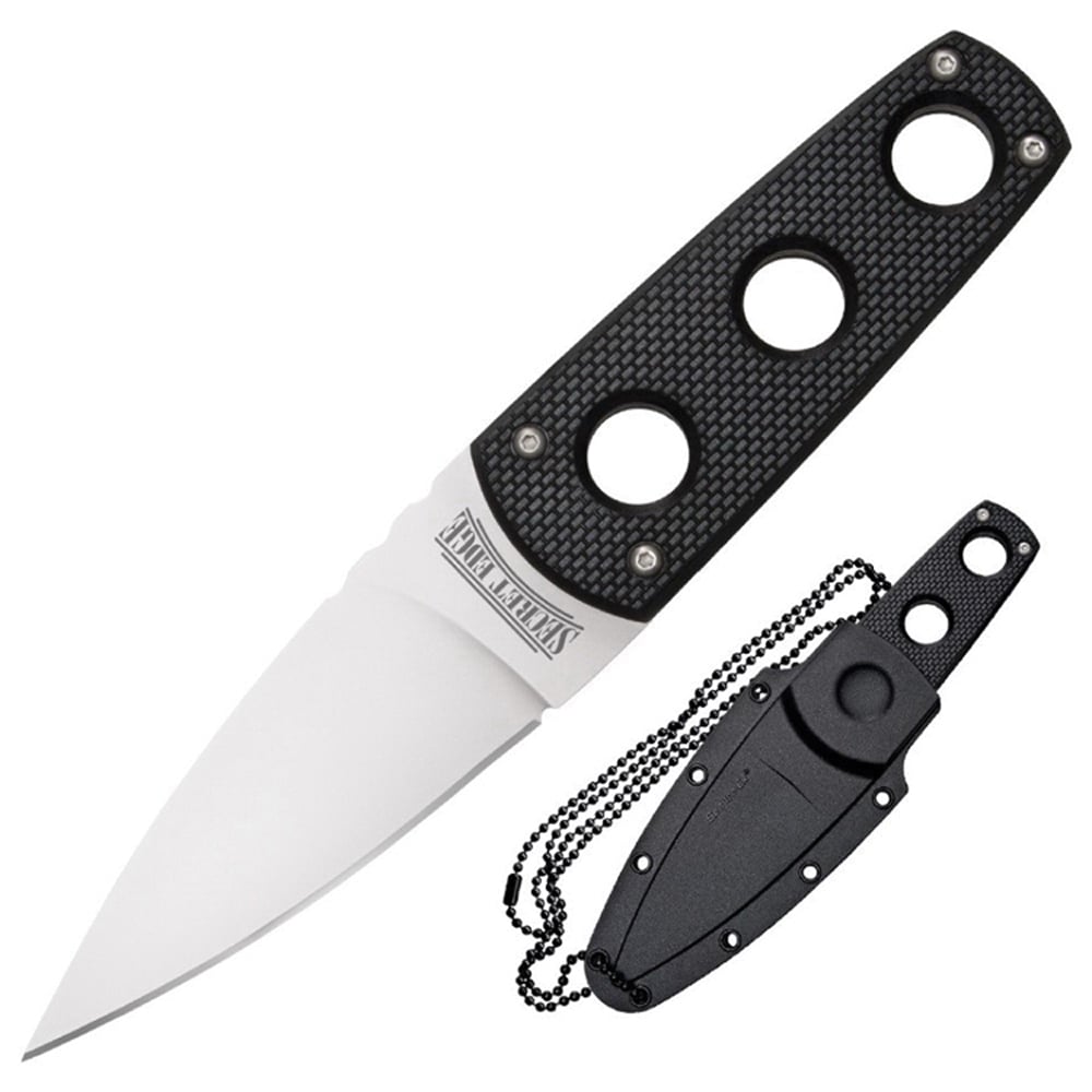 Cold Steel Secret Edge Spear Point Fixed Knife, 3.5", Black - 11SDT - Cold Steel
