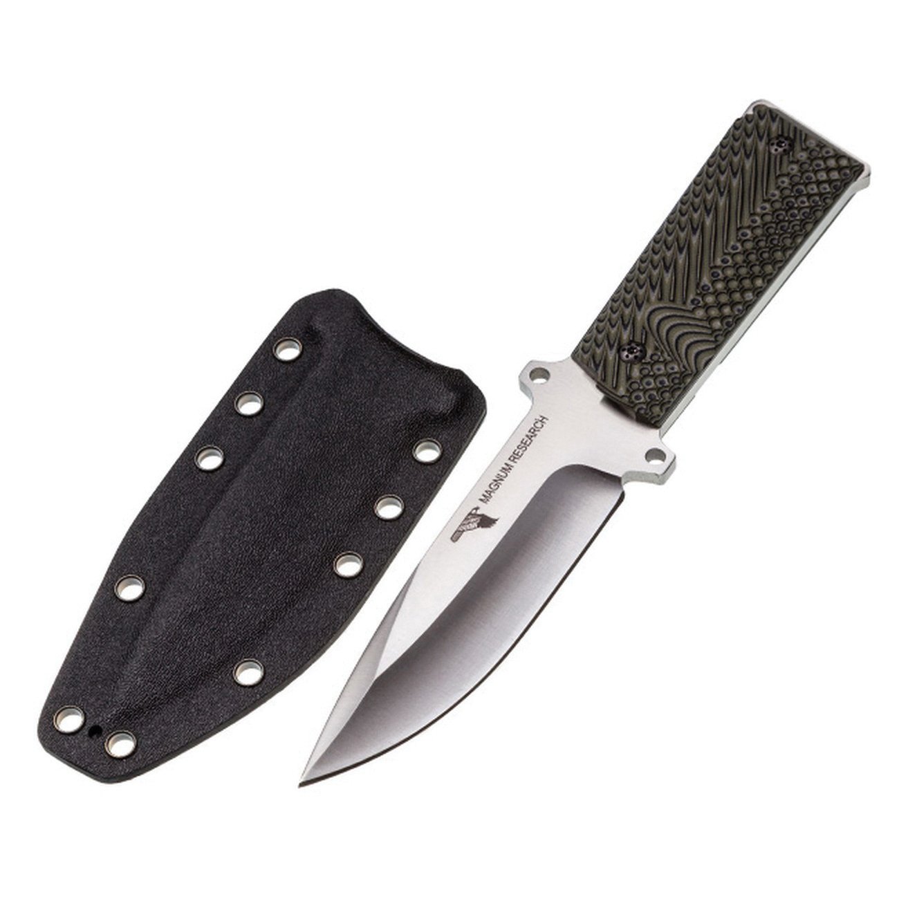 Magnum Research Clip Point Fixed Blade Knife, 9", Gray/Green - KNIFE1911 - Magnum Research