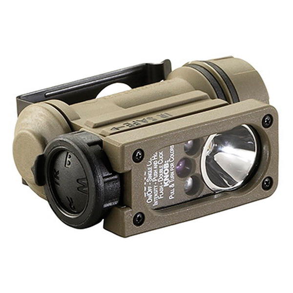 Streamlight Sidewinder Compact II Military 55 lm White C4/Red/Blue/IR LED Compact Hands Free Waterproof Flashlight w/ Multiple Power Options, Coyote - 14514 - Streamlight