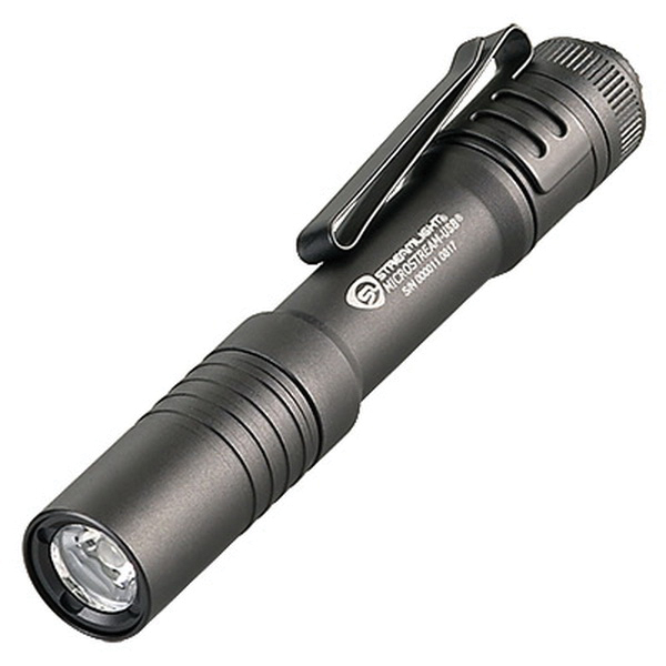 Streamlight Microstream 250/50 lm C4 LED USB Rechargeable Ultra-Compact Water-Resistant Pocket Flashlight, Black - 66601