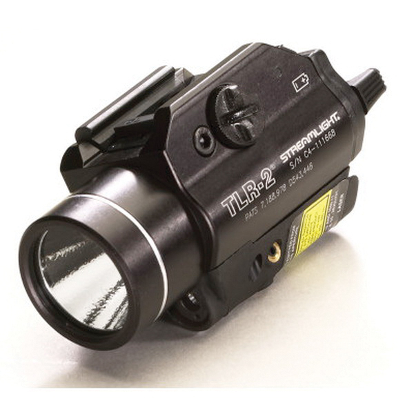 Streamlight TLR-2 300 lm LED Water-Resistant Tactical Light w/ Integrated Red Aiming Laser, Black - 69120 - Streamlight