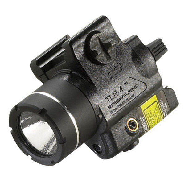 Streamlight TLR-4 170 lm C4 LED Lightweight Compact Water-Resistant Tactical Light w/ Integrated Red Aiming Laser, Black - 69241 - Streamlight