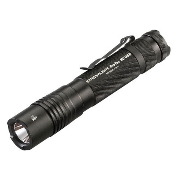 Streamlight ProTac HL 1000/380/65 lm C4 LED High Lumen USB Rechargeable Water-Resistant Tactical Flashlight, Black - 88054 - Streamlight