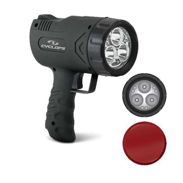 Cyclops Sirius 500 500/45 lm (3) Cree Hi-Power LED (6) LED Handheld Rechargeable Spotlight, Black - CYC-X500H - Stealth Cam