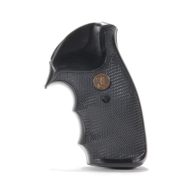 Pachmayr Gripper Pistol Grip w/ Finger Grooves for S&W All N Frame Square Butt Revolver, Black - 03292