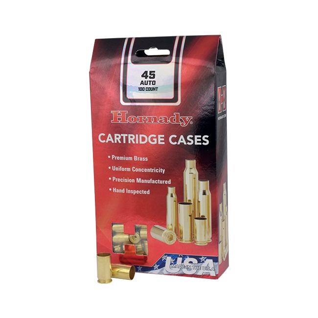 Hornady New Unprimed Brass .45 Auto/ACP Cartridge Cases, 100 count - 8760 - Hornady