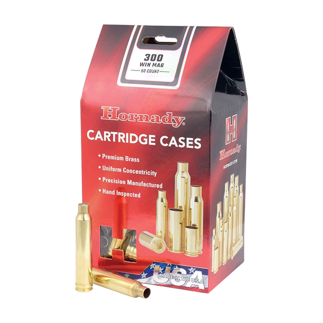 Hornady New Unprimed Brass .300 Win Mag Cartridge Cases, 50 count - 8670 - Hornady