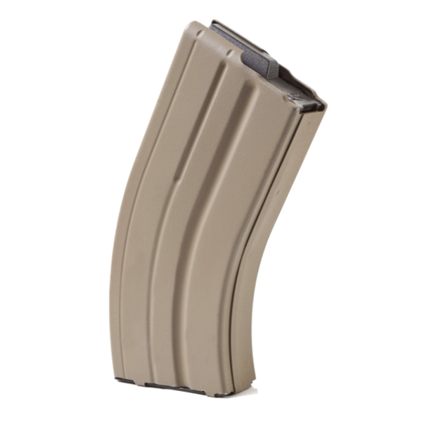 ASC AR-15 7.62x39mm 20rd Capacity Stainless Steel Flat Dark Earth Magazine w/ Black Follower - Asc