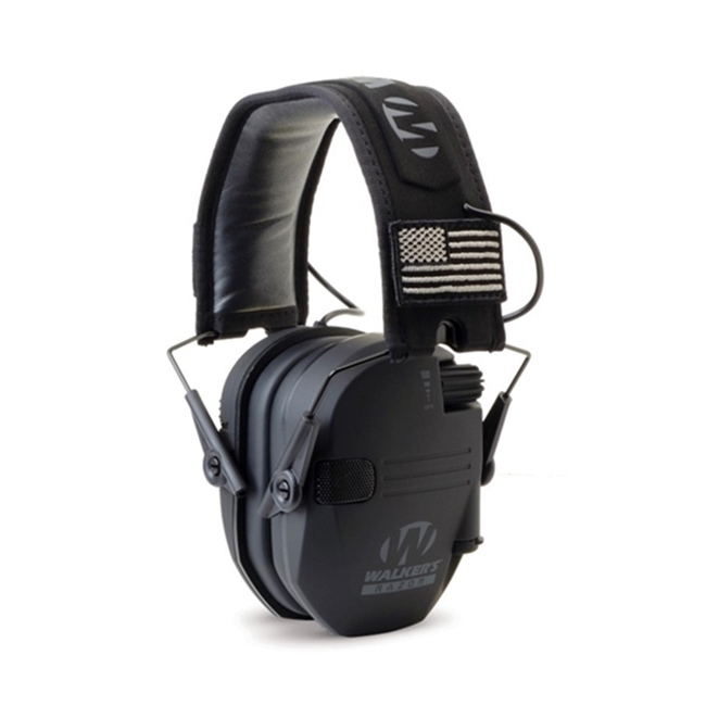 Walkers Razor Slim Patriotic Series Electronic Ear Muff, Black - GWP-RSEMPAT-BLK - Walkers Game Ear