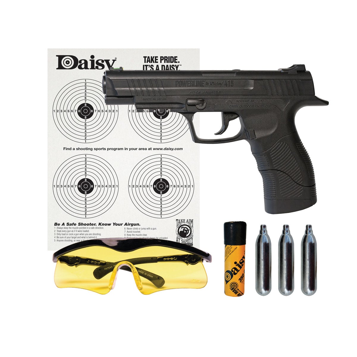 Daisy Model 415 CO2 BB Pistol Shooting Kit - 985415-242