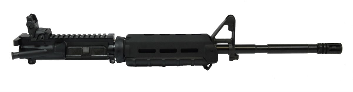 PSA 16" Nitride 1:7 M4 Carbine 5.56 NATO MOE AR-15 Upper Assembly, Black - with BCG/CH & Rear Mbus