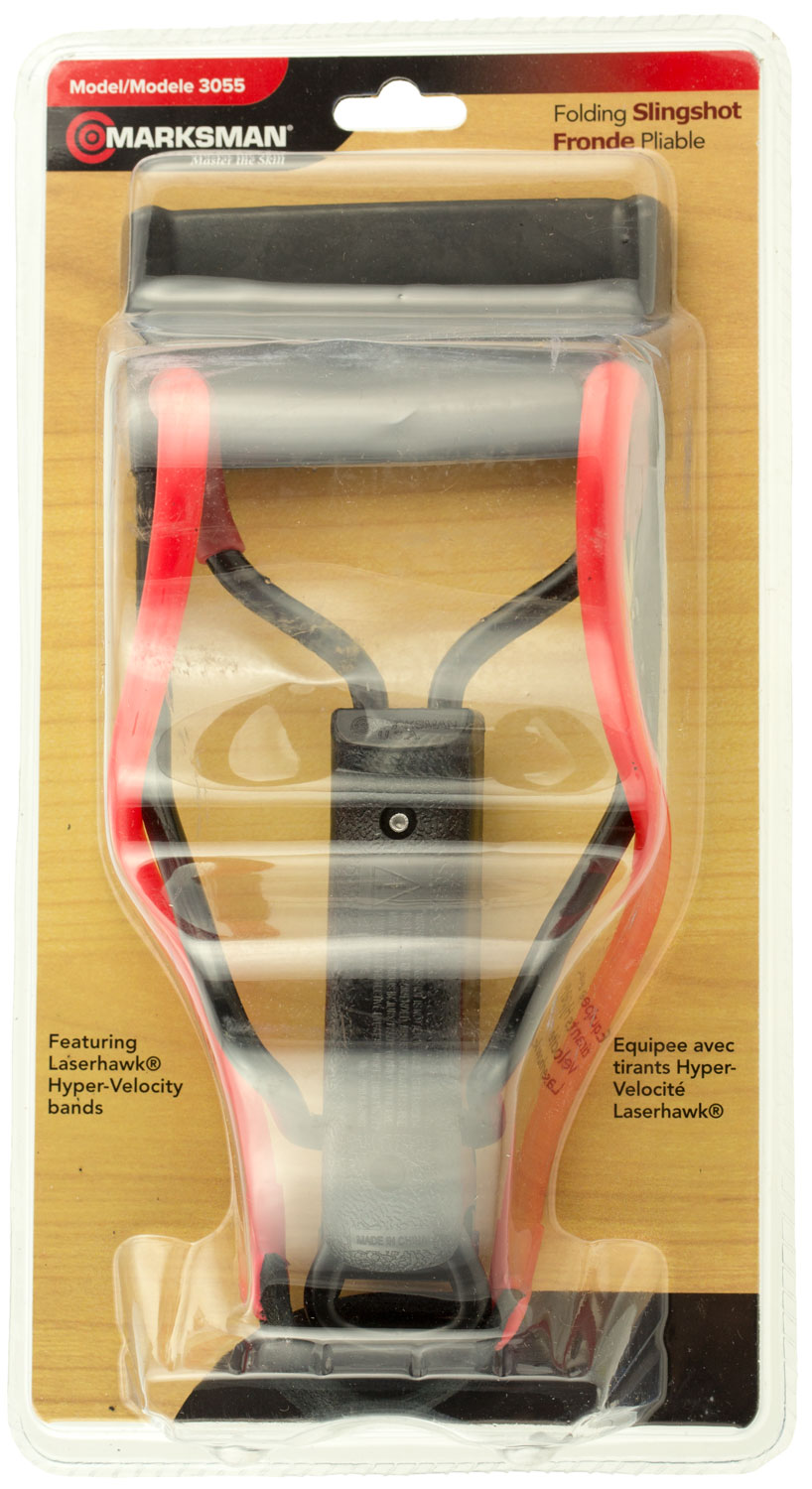 Marksman Laserhawk II Talon Grip Folding Slingshot, Black/Red - 3055 - Marksman