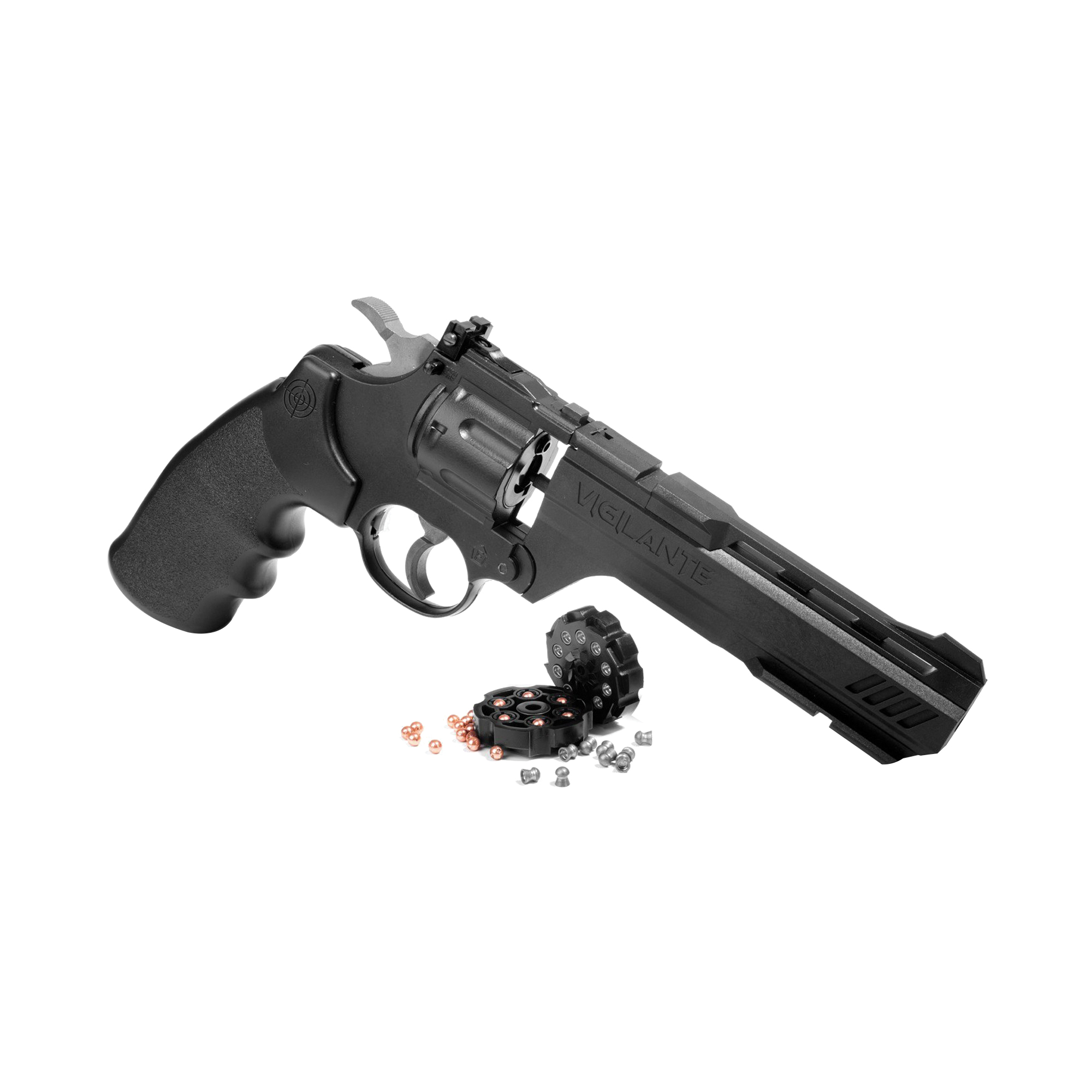Crosman Vigilante .177 Pellet/BB Revolver, Blk - CCP8B2 - Crosman