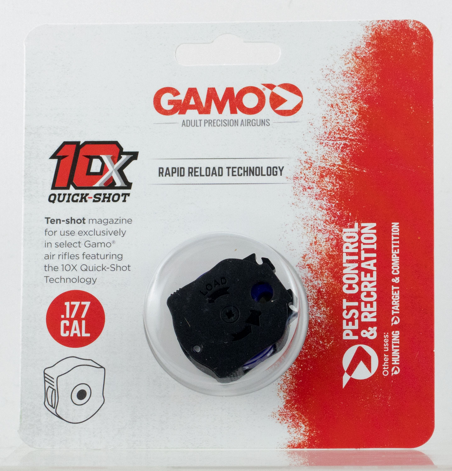 Gamo Outdoor 10 Round .177 Pellet Swarm Quick-Shot 10X Magazine, Black - 621258554 - Gamo Outdoor