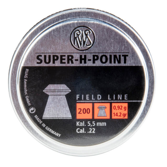 RWS Super-H-Point .22 Cal 14.2 Gr Air Gun Pellets, 200rds - 2317404 - Rws