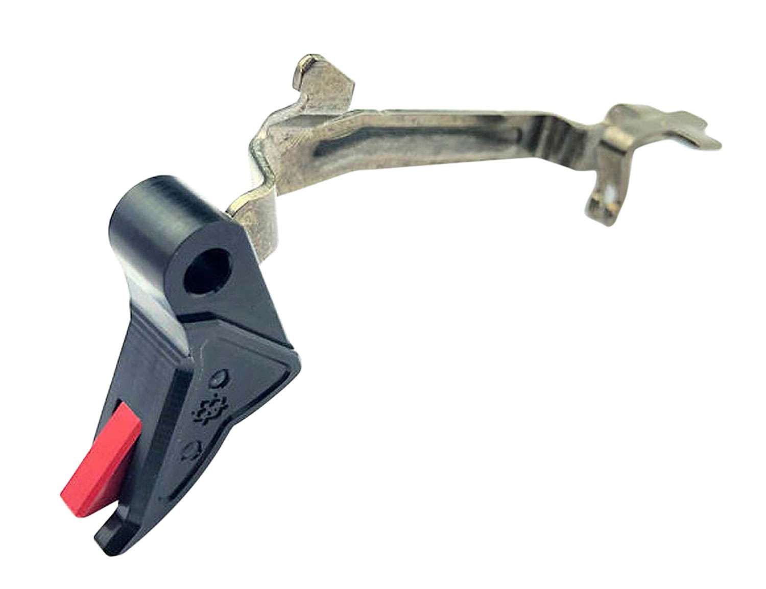 Cross Armory Enhanced Flat Faced Trigger for Glock Gen 1 to 4 Pistol, Anodized Black/Red - CRGTB - Cross Armory