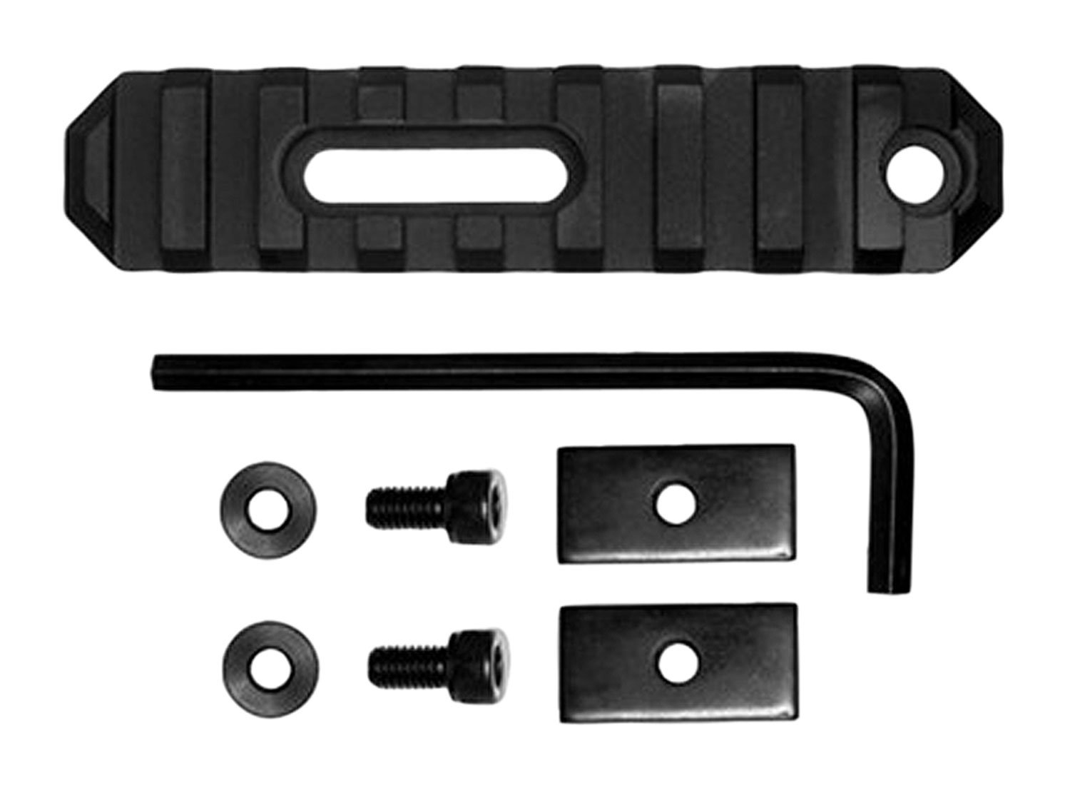 GrovTec Stock AR Aluminum 9-Slot Picatinny Rail, 3.8" L, Type III Anodized Black - GTSW190 - Grovtec Us Inc