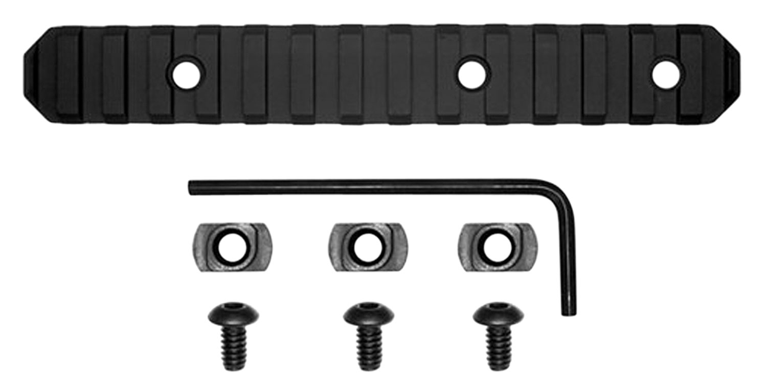 GrovTec M-LOK Aluminum 15-Slot Picatinny Rail, 6" L, Type III Anodized Black - GTSW239 - Grovtec Us Inc