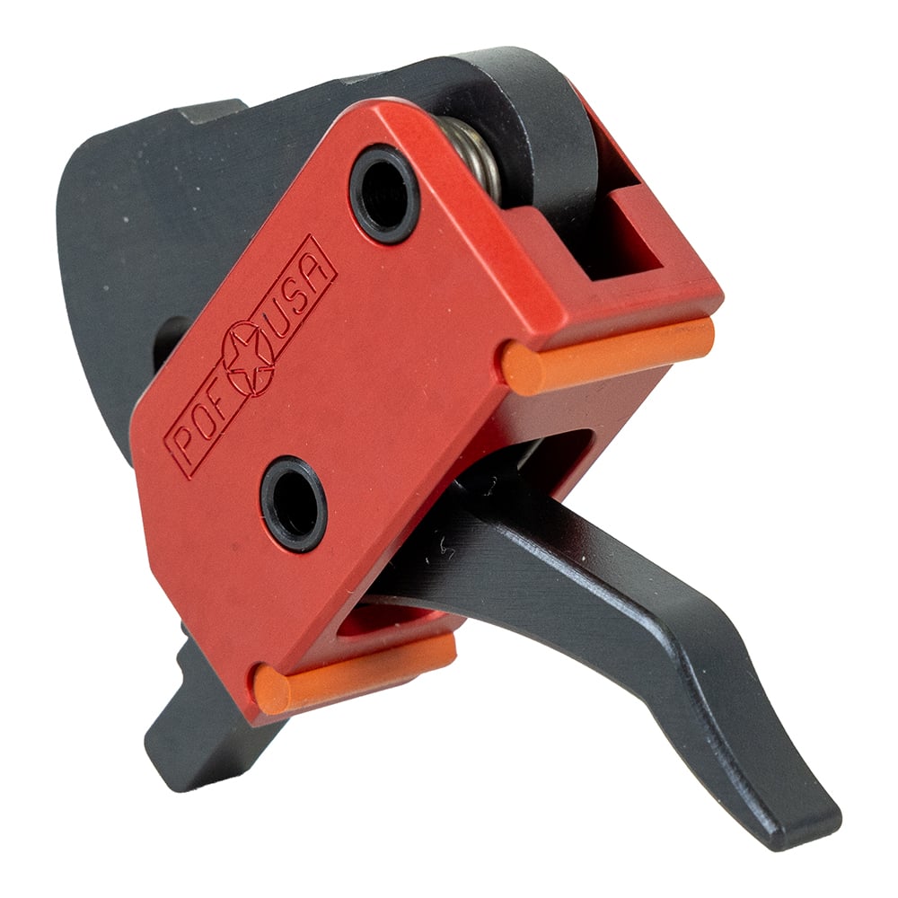 Patriot Ordnance Factory 2-Stage Drop-in Enhanced Finger Placement Trigger for AR/POF-USA Ambidextrous Lower Receivers Rifle, Hardcoat Anodized Red/Black - 01511 - Pof-Usa