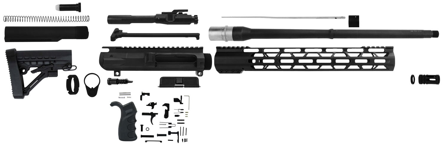 Tacfire Build Kit w/ 18" Anodized Black Barrel for AR-10 308 Winchester Rifle - SSRK308LPK18BN - Tacfire
