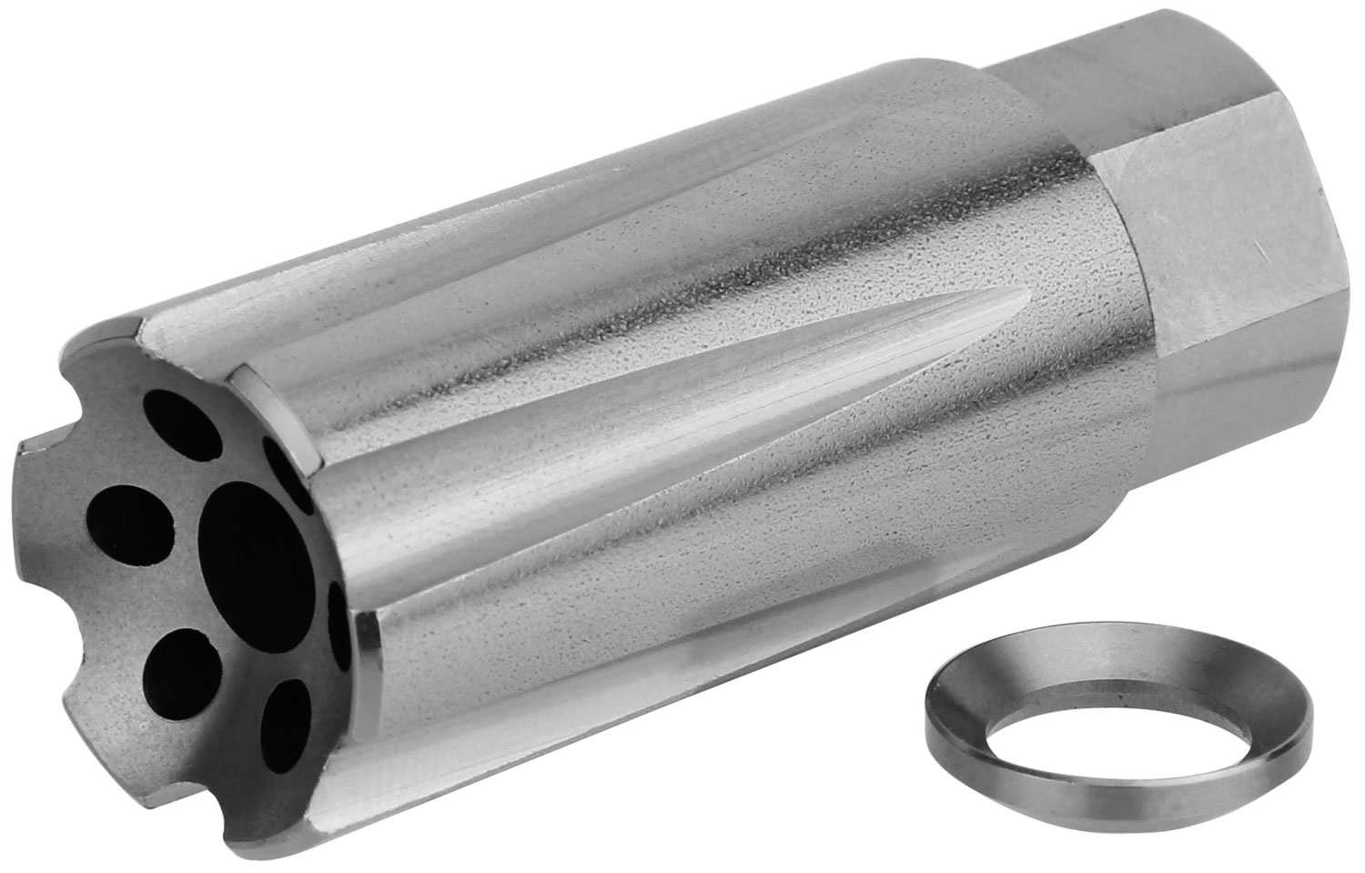 Tacfire 1/2-28 Linear Compensator, .223 Rem/5.56, Stainless - MZ1020-SS - Tacfire