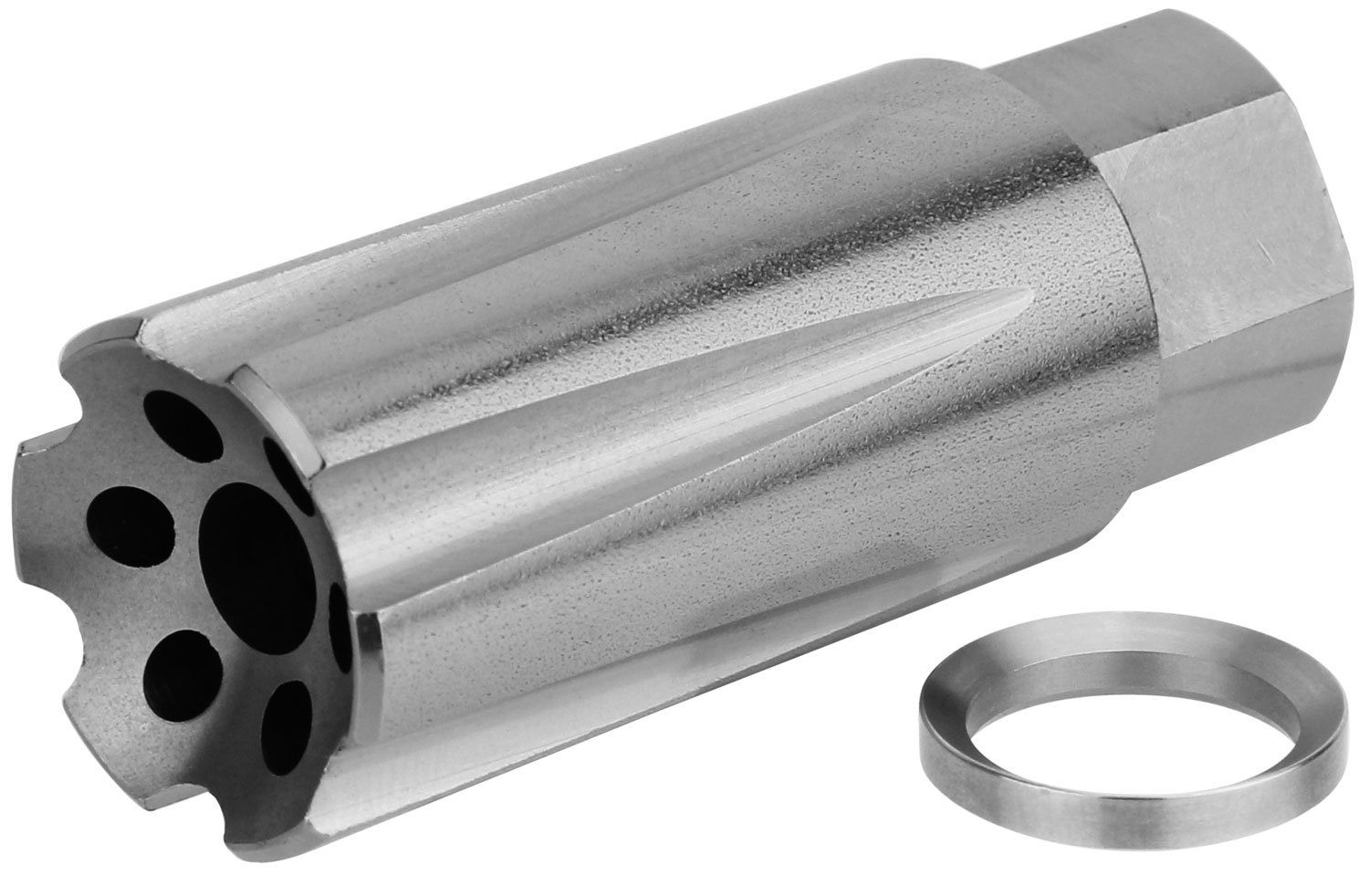 Tacfire 1/2-36 Linear Compensator, 9mm, Stainless - MZ1020-9MM-SS - Tacfire