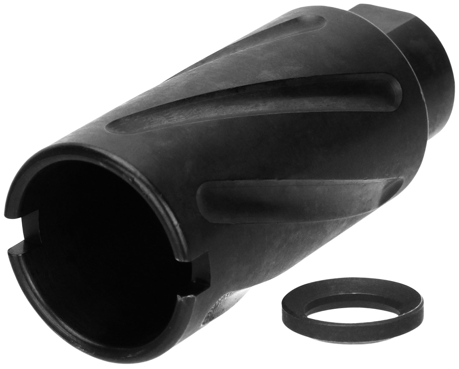 Tacfire 1/2-28 Spiral Fluted Krinko Style Muzzle Brake, .223 Rem/5.56, Black Oxide - MZ1007-N - Tacfire