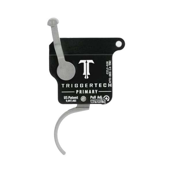 Triggertech Rem 700 Primary Single-Stage Traditional Curved Right Hand Trigger w/o Bolt Release for Remington 700 Rifle, Stainless - R70SBS14TNC