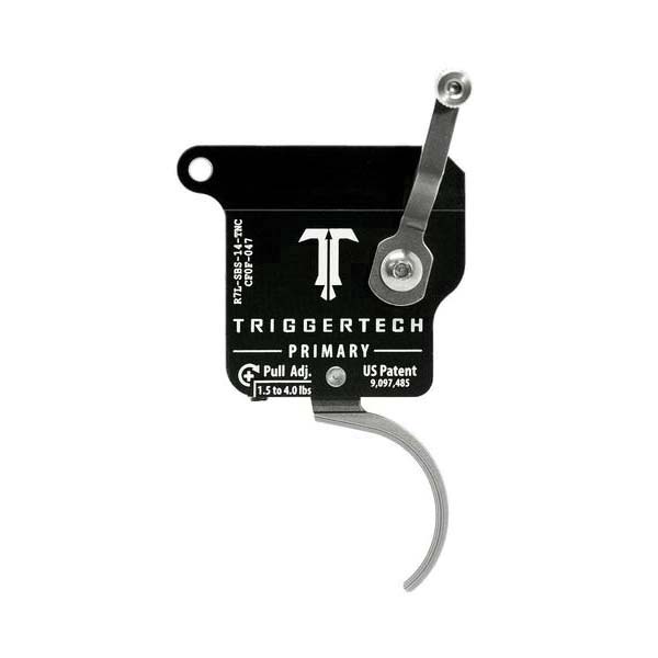 Triggertech Rem 700 Primary Single-Stage Traditional Curved Left Hand Trigger w/o Bolt Release for Remington 700 Rifle, Stainless - R7LSBS14TNC