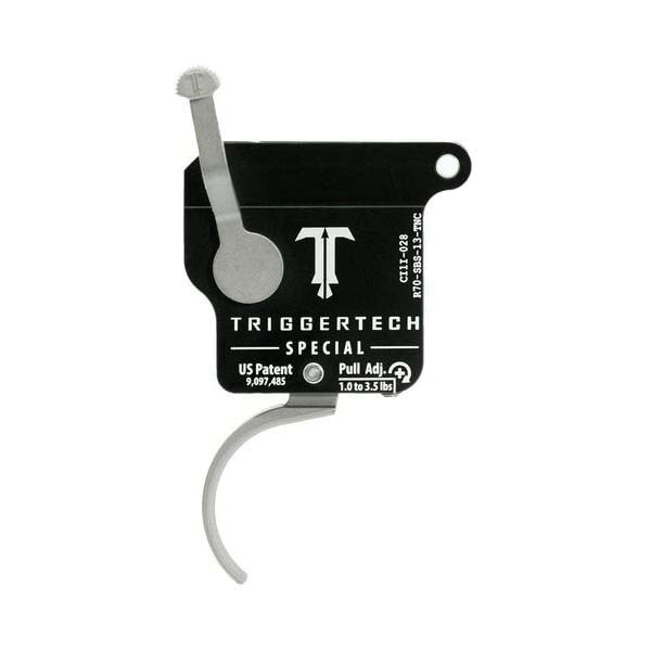 Triggertech Rem 700 Special Single-Stage Traditional Curved Right Hand Trigger w/o Bolt Release for Remington 700 Rifle, Stainless - R70SBS13TNC