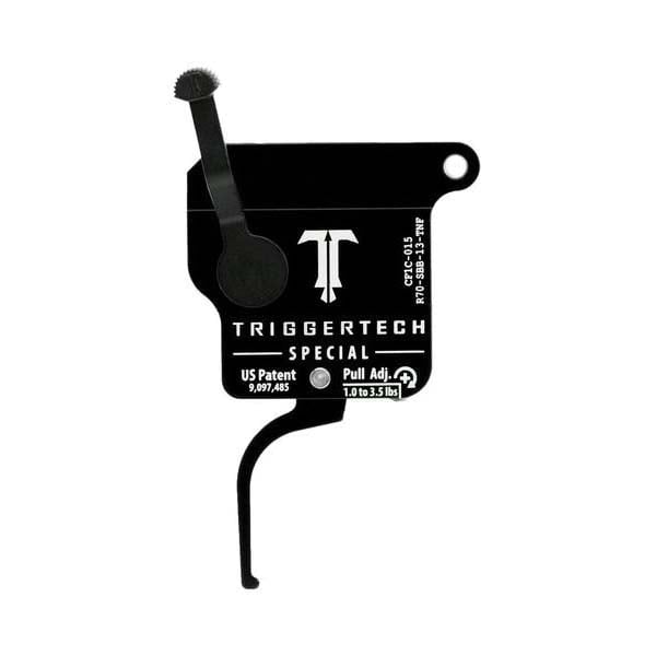 Triggertech Rem 700 Special Single-Stage Flat Trigger w/ Bolt Release for Remington 700 Rifle, Black - R70SBB13TBF