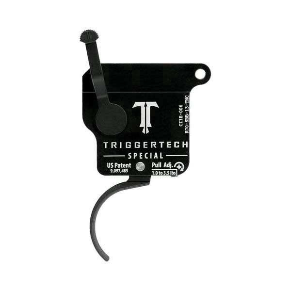 Triggertech Rem 700 Special Single-Stage Traditional Curved Right Hand Trigger w/o Bolt Release for Remington 700 Rifle, Black - R70SBB13TNC - Trigger Tech