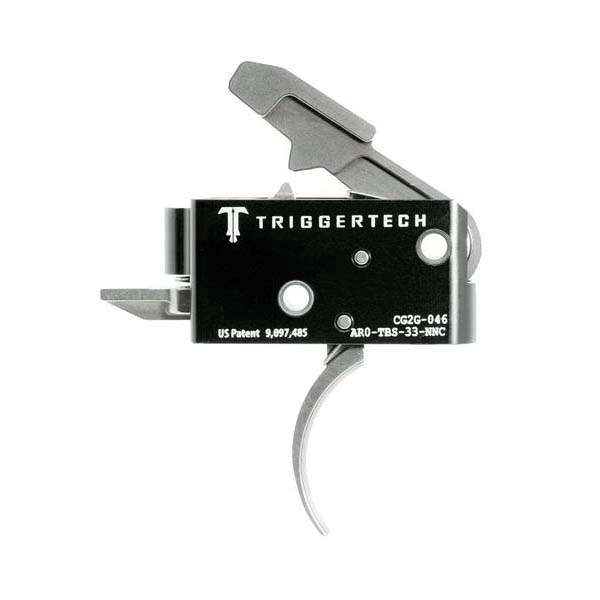Triggertech Competitive AR Primary Short 2-Stage Traditional Curved Trigger w/ Bolt Release for AR Bolt Action Rifle, Stainless - AR0TBS33NNC - Trigger Tech