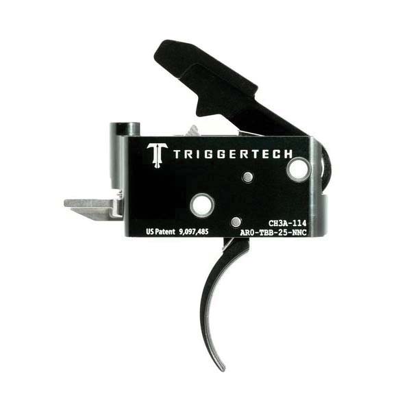 Triggertech Adaptable AR Primary Short 2-Stage Traditional Curved Trigger w/ Bolt Release for AR Bolt Action Rifle, Black - AROTBB25NNC - Trigger Tech