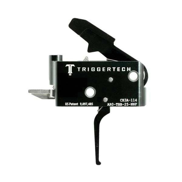 Triggertech Adaptable AR Primary Short 2-Stage Flat Trigger w/ Bolt Release for AR Bolt Action Rifle, Black - AROTBB25NNF - Trigger Tech