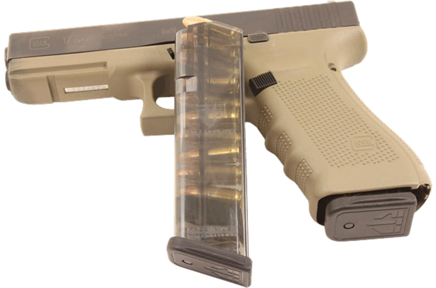 ETS 10 Round 9mm Glock 17/18/19 Detachable Magazine, Clear - GLK-17-10 - Ets