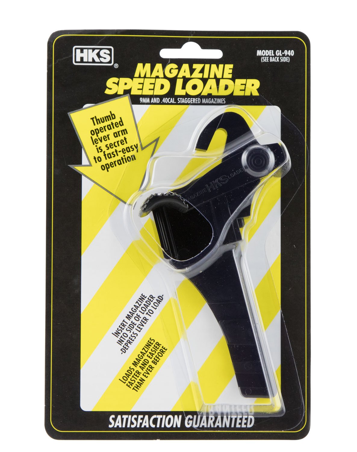 HKS Glock/Smith & Wesson Sigma 9mm/.40 S&W Plastic Magazine Speedloader, Black - GL-940 - H&K