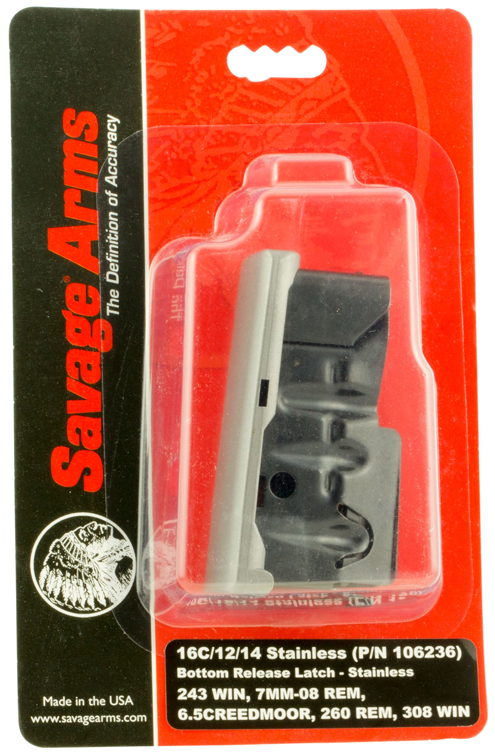Savage Arms 4 Round .270 Win/.25-06 Rem/.30-06 Spfld Detachable Magazine, Stainless Steel - 55123 - Savage Arms