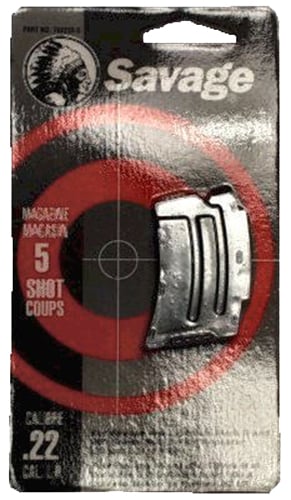 Savage Arms 5 Round .17 HMR/.22 WMR Detachable Magazine, Stainless Steel - 90009 - Savage Arms