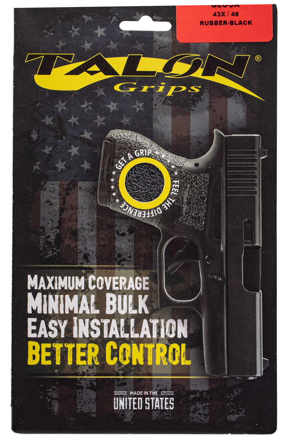 Talon Grips Rubber Pistol Grip for Glock 48/43Xs, Black - 385R - Talon Grips
