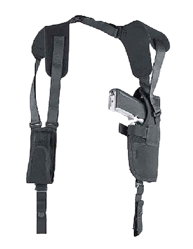 Uncle Mike's Pro Pak Size 2 Right Hand 4" Medium/Intermediate Autos Vertical Shoulder Holster, Textured Black - 75021 - Uncle Mike's