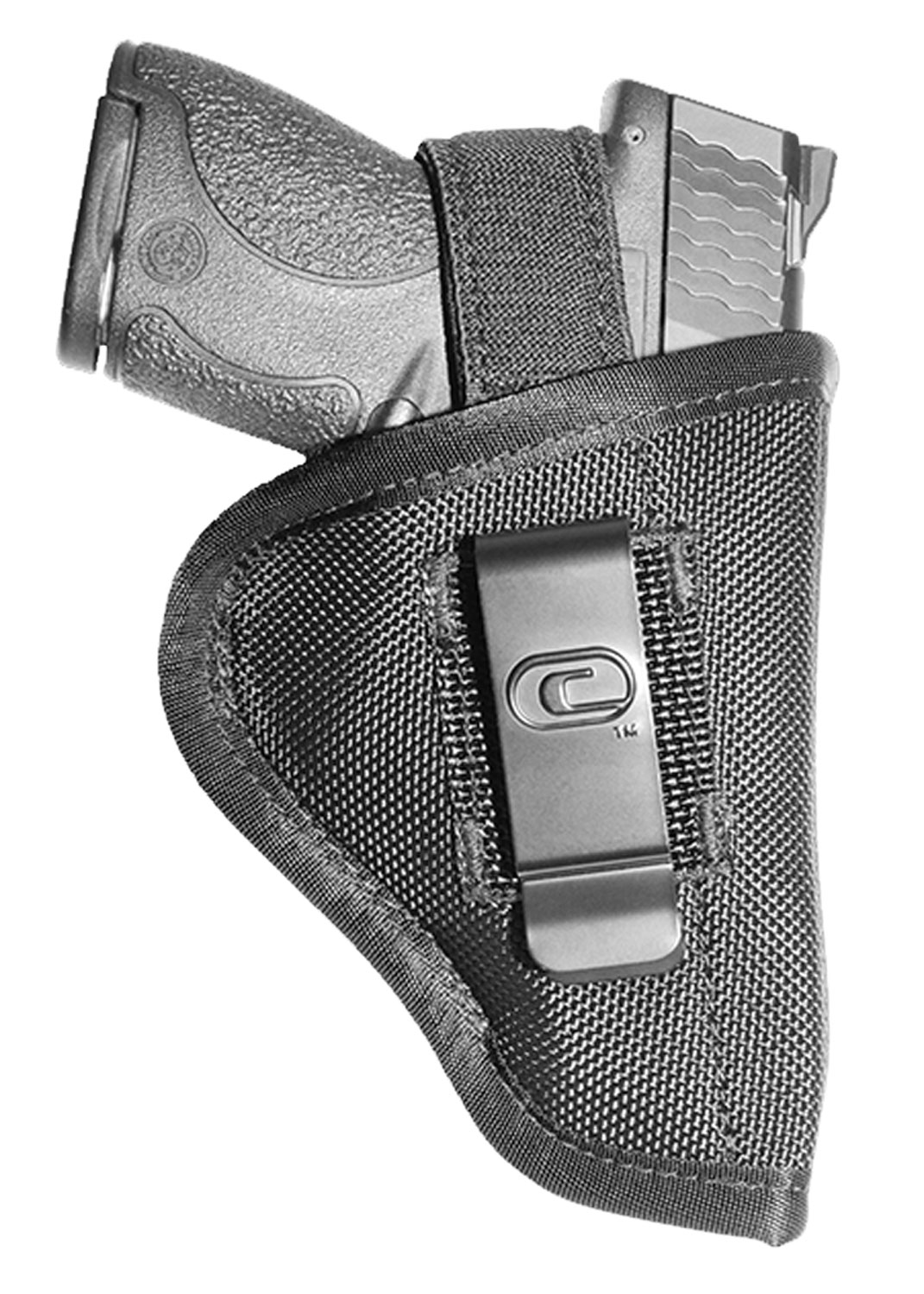 GSM Outdoors The Undercover Ambidextrous Hand 1" to 1.5" Micro Low-Profile Inside/Outside-The-Waistband Conceal Carry Holster, Textured Black - CRF-TUSA1M-1