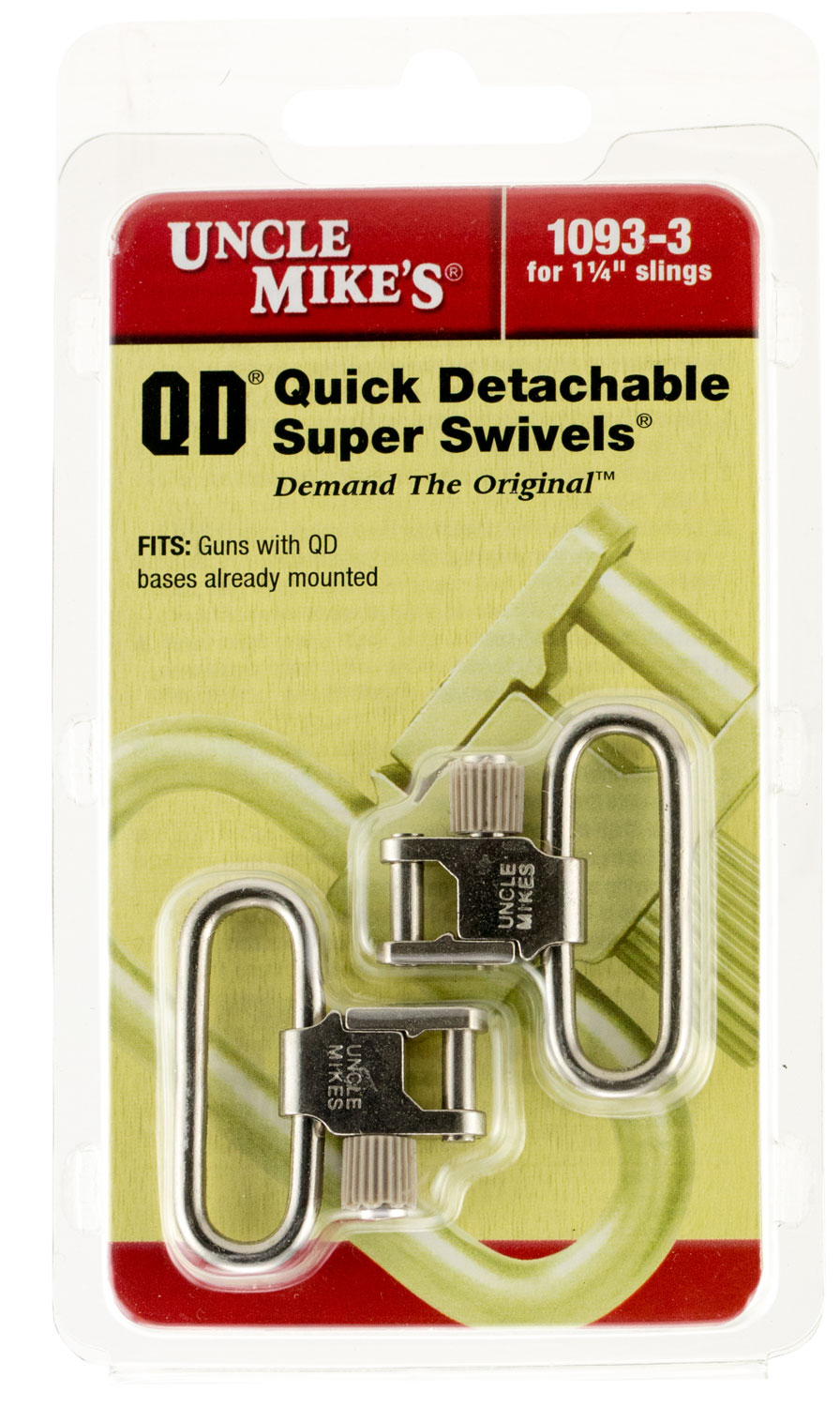 Uncle Mike's 1.25" Quick Detach Super Swivel w/ Tri-Lock, Nickel Plated - 10933