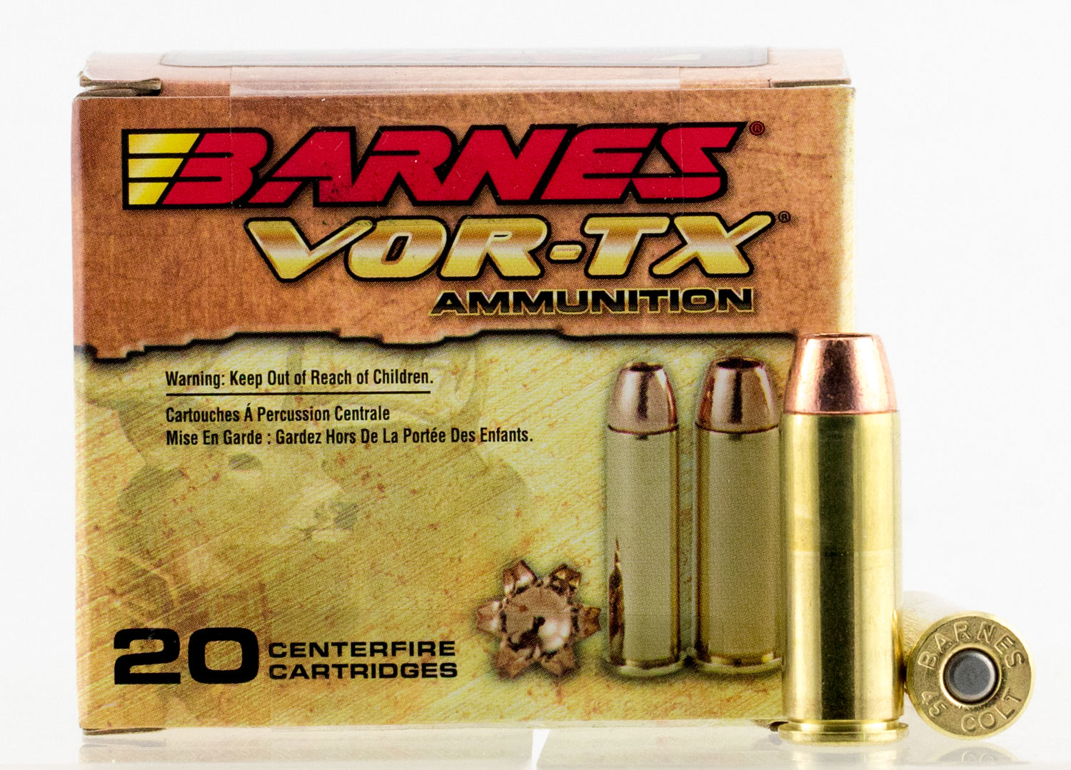 Barnes Bullets VOR-TX 200 gr Barnes XPB .45 Colt Ammo, 20/box - 21547 - Barnes